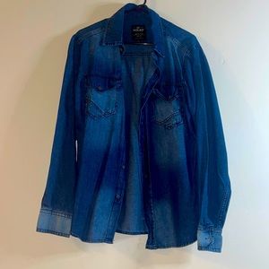 Men’s  jean long sleeve button down shirt